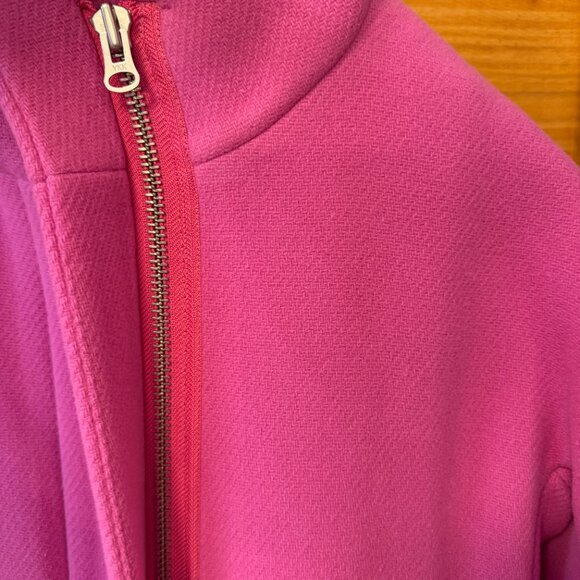 J. Crew NWT Italian Stadium Cloth Nello Gori Wool Pink Cocooon Pea Coat size 2 - Picture 5 of 8